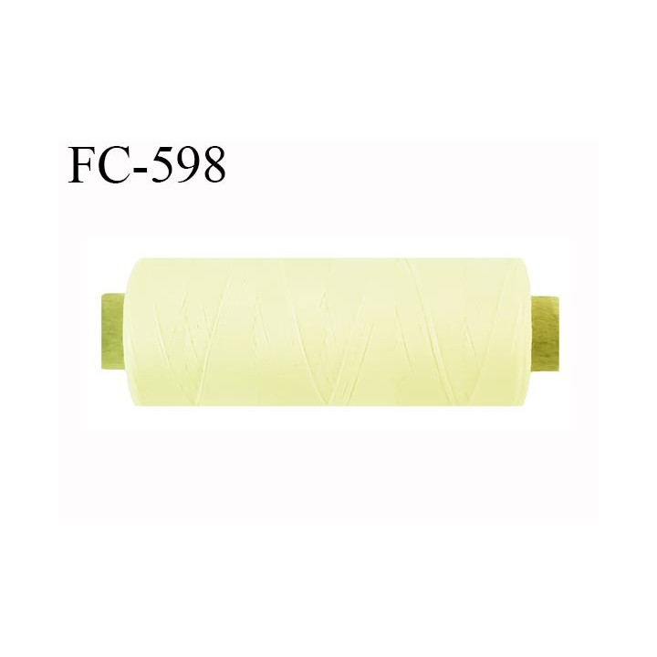 Bobine 500 m fil mousse polyamide n° 120 couleur jaune pale longueur de 500 mètres bobiné en France