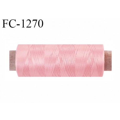 Bobine de fil 500 m mousse polyester seamsoft n° 160 couleur rose longueur 500 mètres bobiné en France