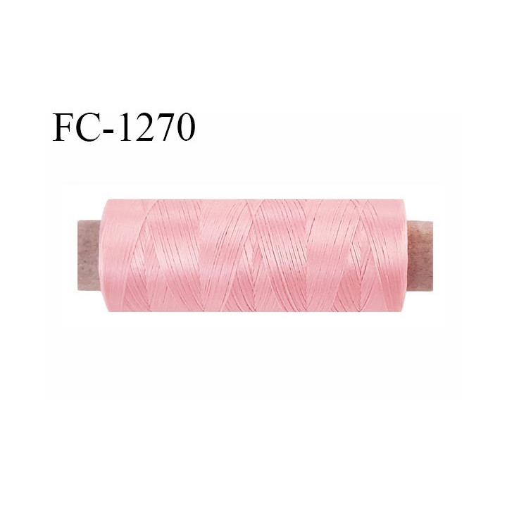 Bobine de fil 500 m mousse polyester seamsoft n° 160 couleur rose longueur 500  mètres bobiné en France