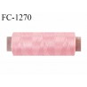 Bobine de fil 500 m mousse polyester seamsoft n° 160 couleur rose longueur 500 mètres bobiné en France
