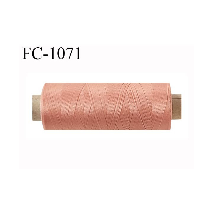 Bobine 500 m fil mousse polyamide n° 120 couleur saumon longueur de 500 mètres bobiné en France
