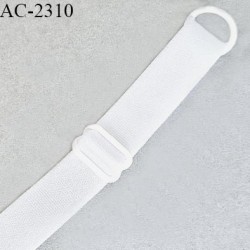 Bretelle lingerie SG 14 mm très haut de gamme avec 1 barrette et 1 anneau couleur blanc brillant prix à la pièce