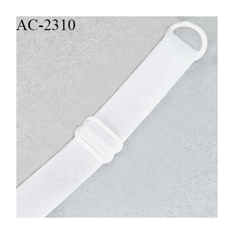Bretelle lingerie SG 14 mm très haut de gamme avec 1 barrette et 1 anneau couleur blanc brillant prix à la pièce