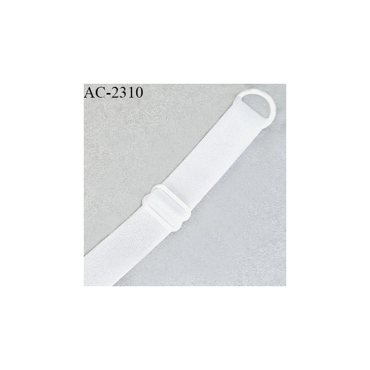 Bretelle lingerie SG 14 mm très haut de gamme avec 1 barrette et 1 anneau couleur blanc brillant prix à la pièce