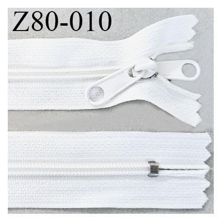 Fermeture zip double curseur 80 cm non séparable couleur naturel longueur 80 cm largeur 2.7 cm glissière nylon prix à la pièce