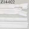 Déstockage Fermeture zip 14 cm couleur blanc zip glissière nylon largeur 4 mm longueur 14 cm prix à l'unité