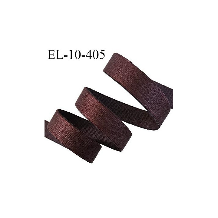 Elastique lingerie 10 mm haut de gamme couleur marron brillant largeur 10 mm très doux au toucher allongement +50% prix au mètre