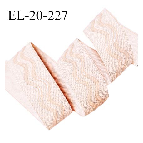 Elastique anti glisse 20 mm couleur rose blush bonne élasticité allongement +120% largeur 20 mm prix au mètre