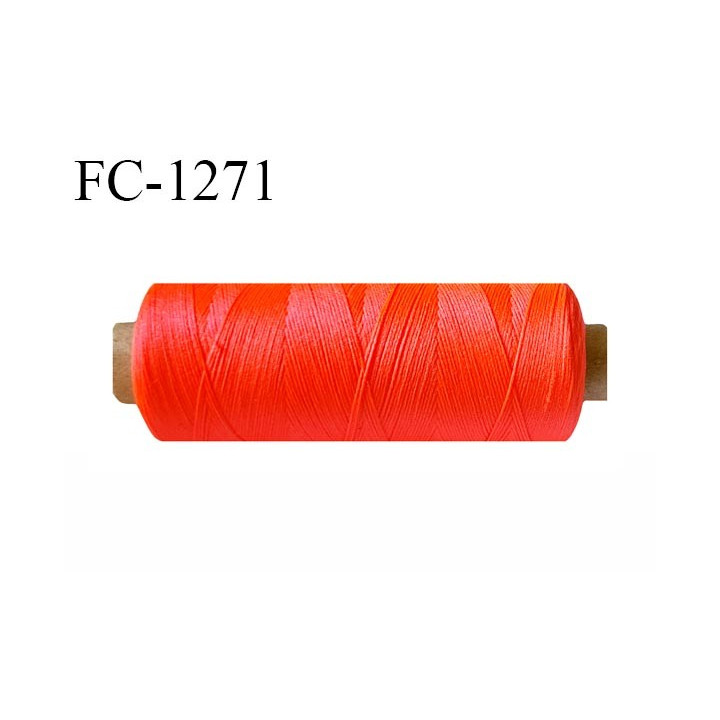 Bobine 500 m fil mousse polyamide n° 120 couleur corail fluo longueur de 500 mètres bobiné en France