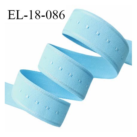 Elastique lingerie 18 mm couleur bleu doux au toucher largeur 18 mm allongement +40% prix au mètre