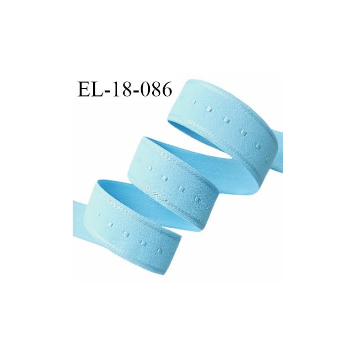 Elastique lingerie 18 mm couleur bleu doux au toucher largeur 18 mm allongement +40% prix au mètre