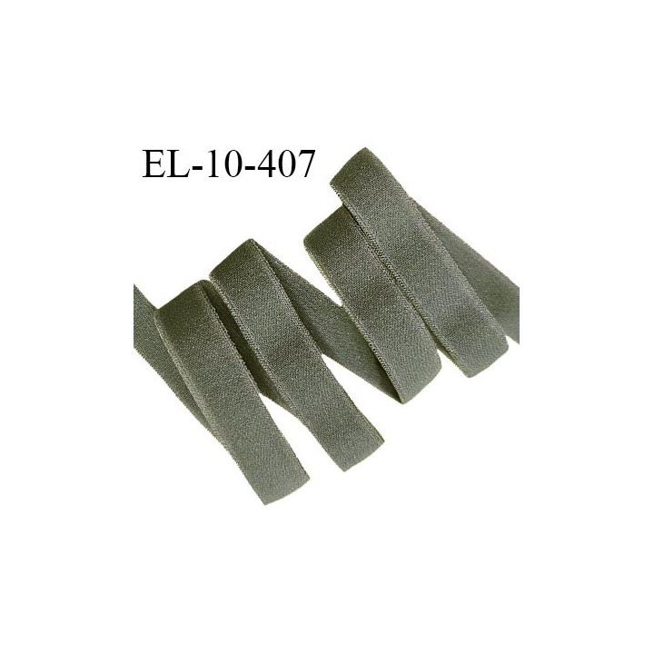 Elastique lingerie 10 mm haut de gamme couleur vert kaki élastique fin largeur 10 mm allongement +170% prix au mètre