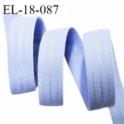 Elastique lingerie 18 mm couleur bleu doux au toucher largeur 18 mm allongement +50% prix au mètre