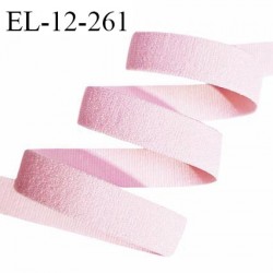 Elastique 12 mm lingerie couleur rose très doux au toucher style velours largeur 12 mm prix au mètre