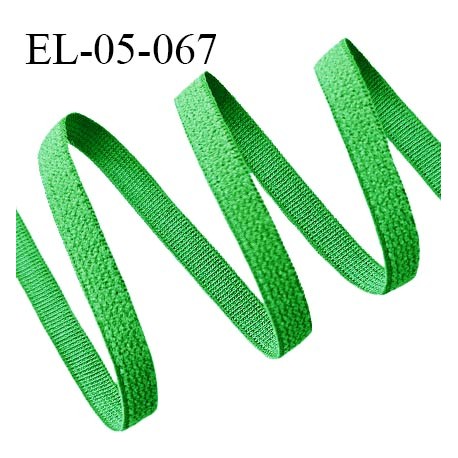 Elastique 5 mm lingerie haut de gamme couleur vert largeur 5 mm allongement +180% prix au mètre