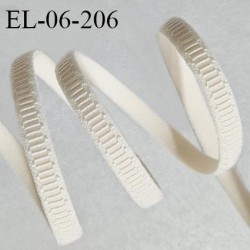 Elastique 6 mm lingerie haut de gamme couleur perle ivoire brillant largeur 6 mm allongement +70% prix au mètre
