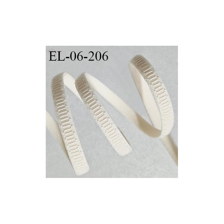 Elastique 6 mm lingerie haut de gamme couleur perle ivoire brillant largeur 6 mm allongement +70% prix au mètre