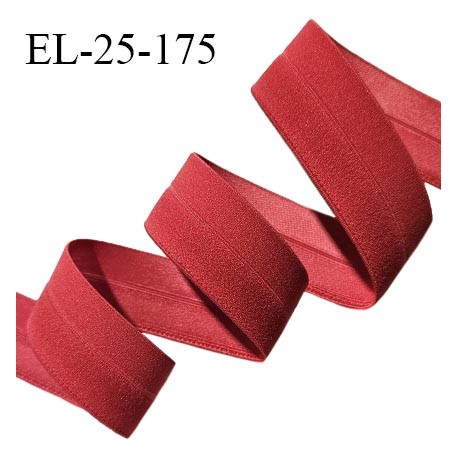 Elastique lingerie 24 mm pré plié couleur rouge allongement +120% doux au toucher largeur 24 mm prix au mètre