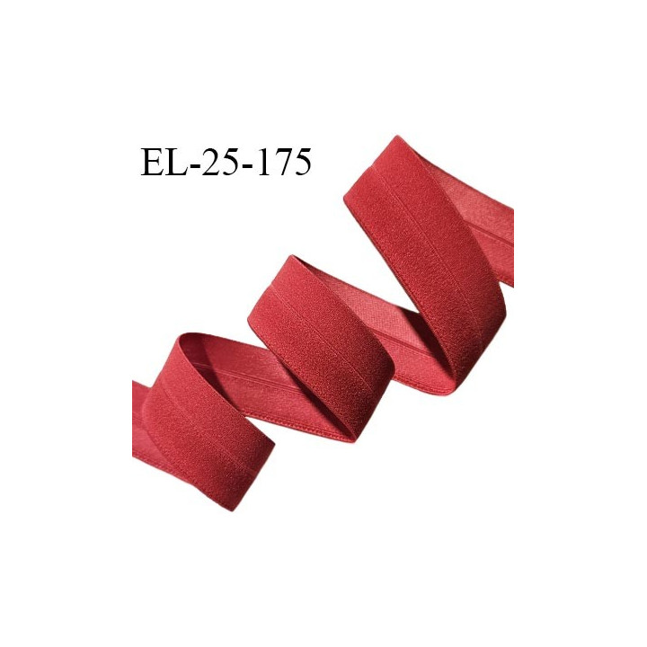 Elastique lingerie 24 mm pré plié couleur rouge allongement +120% doux au toucher largeur 24 mm prix au mètre