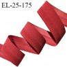 Elastique lingerie 24 mm pré plié couleur rouge allongement +120% doux au toucher largeur 24 mm prix au mètre