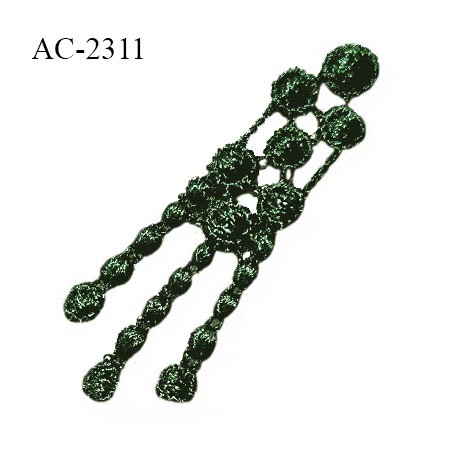 Guipure décor ornement spécial lingerie haut de gamme motif à coudre couleur vert longueur 4.5 cm largeur 1 cm