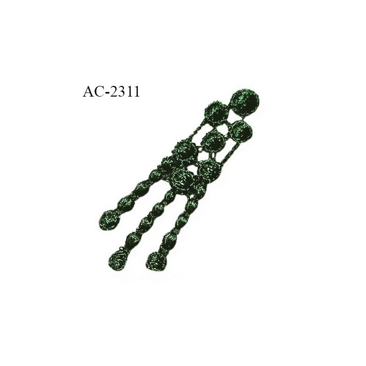 Guipure décor ornement spécial lingerie haut de gamme motif à coudre couleur vert longueur 4.5 cm largeur 1 cm