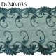 Dentelle broderie 24 cm très haut de gamme extensible largeur 24 cm couleur vert cyprès très belle prix pour un mètre