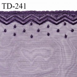 Dentelle broderie 24 cm très haut de gamme extensible largeur 24 cm couleur violet très belle prix pour un mètre