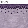 Dentelle broderie 24 cm très haut de gamme extensible largeur 24 cm couleur violet très belle prix pour un mètre