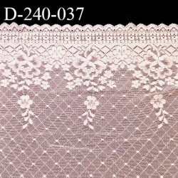 Tissu dentelle 24 cm extensible haut de gamme largeur 24 cm couleur rose boudoir fabriquée en France prix pour 1 mètre
