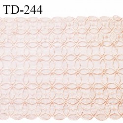 Dentelle brodée 22 cm très haut de gamme non extensible largeur 22 centimètres couleur rose boudoir très belle prix au mètre
