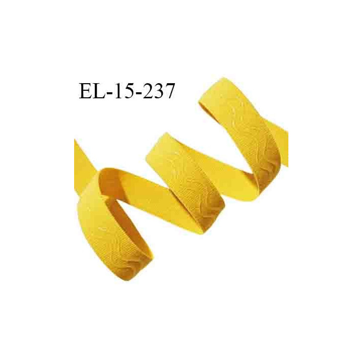 Elastique 15 mm anti glisse couleur jaune haut de gamme largeur 15 mm prix au mètre