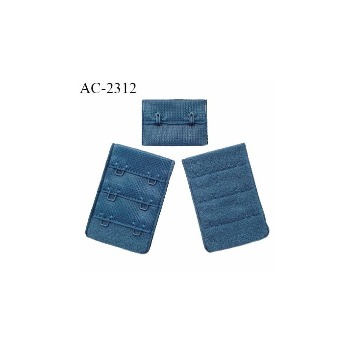 Agrafe 38 mm attache SG haut de gamme couleur bleu cyprès 3 rangées 2 crochets largeur 38 mm hauteur 55 mm prix à la pièce