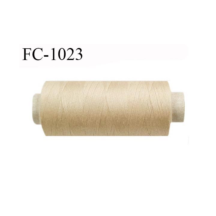 Bobine 500 m fil polyester fil n°80 couleur beige crème longueur du cone 500 mètres bobiné en France certifié oeko tex