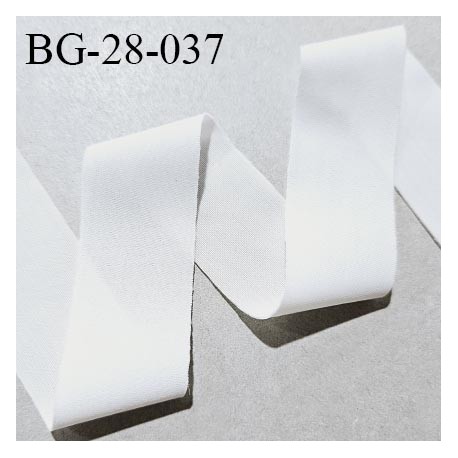 Biais à plat extensible 28 mm à plier en jersey élasthanne couleur blanc largeur 28 mm prix au mètre
