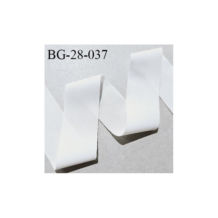 Biais à plat extensible 28 mm à plier en jersey élasthanne couleur blanc largeur 28 mm prix au mètre
