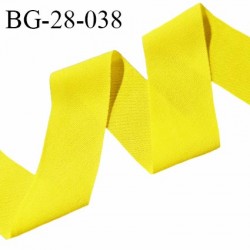 Biais à plat extensible 28 mm à plier en jersey élasthanne couleur jaune largeur 28 mm prix au mètre