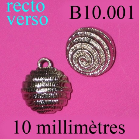 bouton 10 mm accroche avec anneau