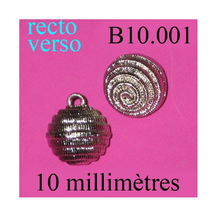bouton 10 mm accroche avec anneau