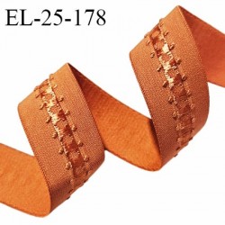 Elastique lingerie 24 mm couleur orange cuivré largeur 24mm allongement +30% prix au mètre