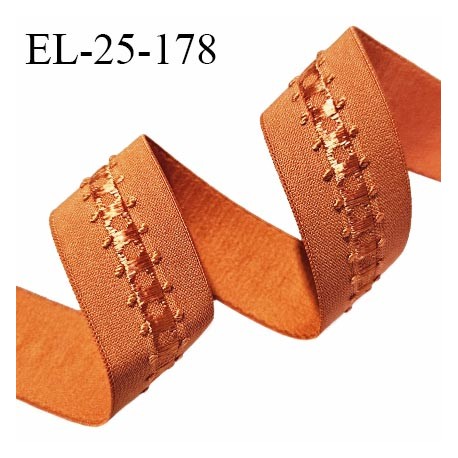 Elastique lingerie 24 mm couleur orange cuivré largeur 24mm allongement +30% prix au mètre