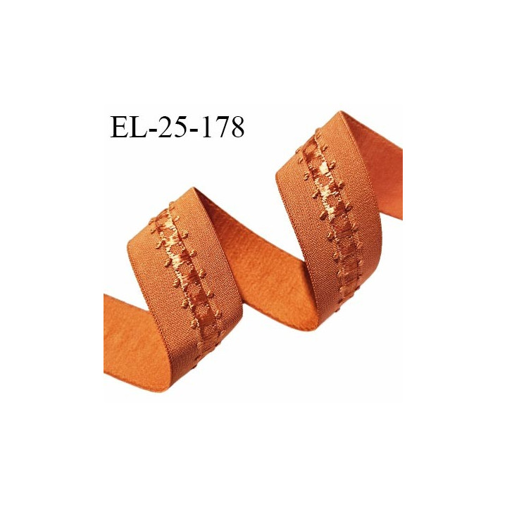 Elastique lingerie 24 mm couleur orange cuivré largeur 24mm allongement +30% prix au mètre