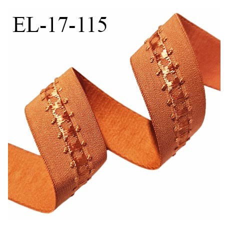 Elastique lingerie 16 mm couleur orange cuivré largeur 16 mm allongement +30% prix au mètre