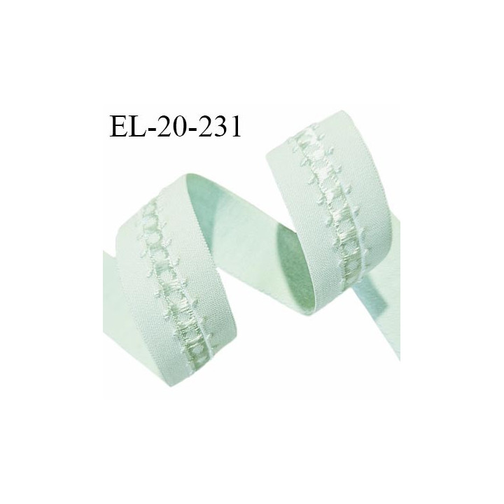 Elastique lingerie 19 mm couleur vert amande largeur 19 mm allongement +30% prix au mètre