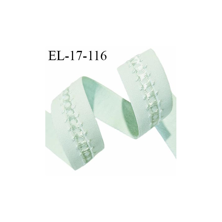 Elastique lingerie 16 mm couleur vert amande largeur 16 mm allongement +30% prix au mètre
