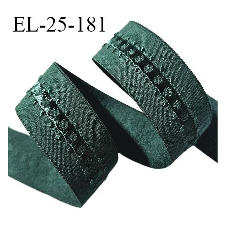 Elastique lingerie 24 mm couleur vert sapin largeur 24 mm allongement +30% prix au mètre