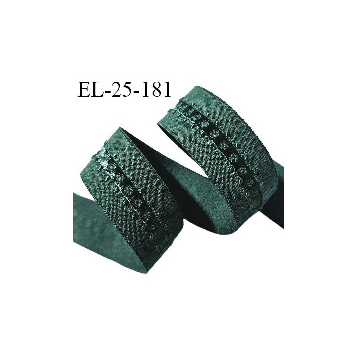 Elastique lingerie 24 mm couleur vert sapin largeur 24 mm allongement +30% prix au mètre