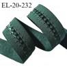 Elastique lingerie 19 mm couleur vert sapin largeur 19 mm allongement +30% prix au mètre