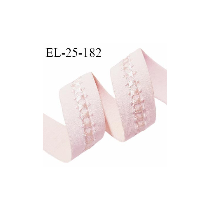 Elastique lingerie 24 mm couleur rose dragée largeur 24 mm allongement +30% prix au mètre
