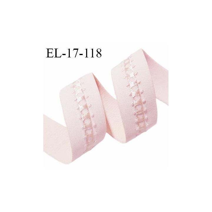Elastique lingerie 16 mm couleur rose dragée largeur 16 mm allongement +30% prix au mètre